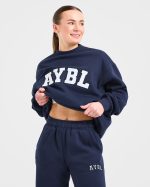 Varsity 2.0 Oversized Sweatshirt - Navy - Image 8