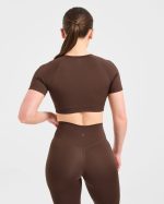 Staple Crop Top - Brown - Image 2