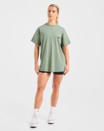 Body Achieve Mind Believe Oversized T Shirt - Green - Image 3