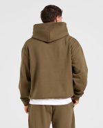 Essential Oversized Hoodie - Olive Green - Image 2