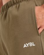 Essential Oversized Straight Leg Joggers- Olive Green - Image 6