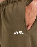 Essential Oversized Joggers- Olive Green - Image 6
