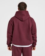 Essential Oversized Hoodie - Burgundy Red - Image 2