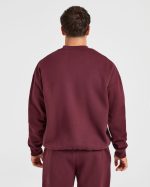 Essential Oversized Sweater - Burgundy Red - Image 2