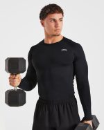 Compression Long Sleeve T Shirt - Black - Image 7