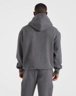 Essential Oversized Hoodie - Charcoal Marl - Image 2