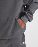 Essential Oversized Hoodie - Charcoal Marl - Image 5