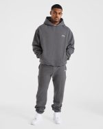 Essential Oversized Hoodie - Charcoal Marl - Image 3