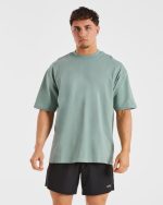 Essential Oversized T Shirt - Slate Green - Image 2