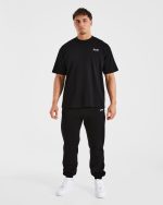 Essential Oversized Joggers - Black - Image 3