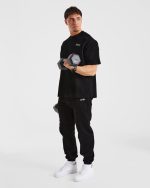 Essential Oversized Joggers - Black - Image 8