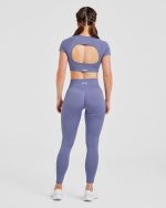 Adapt Seamless Crop Top - Iris Blue - Image 4