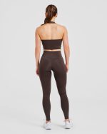 Staple Halterneck Crop Top - Coffee Brown - Image 4
