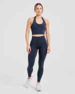 Staple Halterneck Crop Top - Navy - Image 3