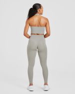 Staple Halterneck Crop Top - Washed Olive - Image 4