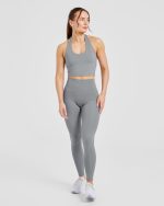 Staple Halterneck Crop Top - Grey - Image 3