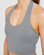 Staple Halterneck Crop Top - Grey - Image 5