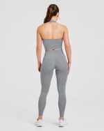 Staple Halterneck Crop Top - Grey - Image 4