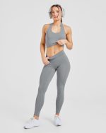 Staple Halterneck Crop Top - Grey - Image 7