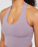 Staple Halterneck Crop Top - Mauve Purple - Image 5