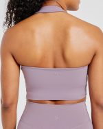 Staple Halterneck Crop Top - Mauve Purple - Image 6