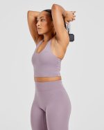 Staple Halterneck Crop Top - Mauve Purple - Image 7
