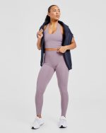 Staple Halterneck Crop Top - Mauve Purple - Image 8