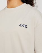 AYBL Sports Club Oversized T Shirt - Sand/Navy - Image 6