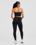 Empower Seamless Halterneck Crop Top - Black - Image 4