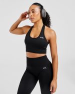 Empower Seamless Halterneck Crop Top - Black - Image 7