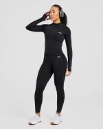 Empower Seamless Full Zip Jacket - Black - Image 7