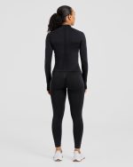 Empower Seamless 1/2 Zip Jacket - Black - Image 4