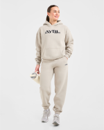 Retro Embroidered Oversized Hoodie - Taupe Grey - Image 8