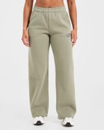 Varsity 2.0 Oversized Straight Leg Joggers - Muted Olive