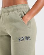 Varsity 2.0 Oversized Straight Leg Joggers - Muted Olive - Image 5