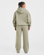 Varsity 2.0 Oversized Straight Leg Joggers - Muted Olive - Image 4