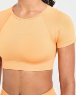 Adapt Seamless Crop Top - Bright Orange - Image 5