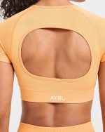 Adapt Seamless Crop Top - Bright Orange - Image 6
