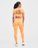 Adapt Seamless Crop Top - Bright Orange - Image 4