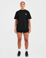 Retro Athletics Oversized T Shirt - Black - Image 3