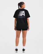Retro Athletics Oversized T Shirt - Black - Image 4