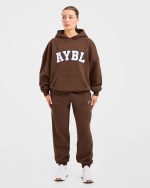 Varsity 2.0 Oversized Hoodie - Brown - Image 3