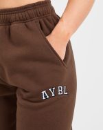 Varsity 2.0 Oversized Straight Leg Joggers - Brown - Image 5