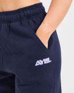 Retro Embroidered Oversized Joggers - Navy - Image 5