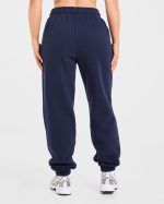 Retro Embroidered Oversized Joggers - Navy - Image 2