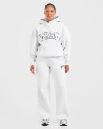 Varsity 2.0 Oversized Straight Leg Joggers - Heather Grey - Image 3