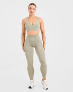 Staple Sports Bra - Washed Olive - Image 3