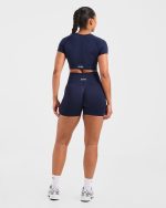 Empower Seamless Crop Top - Navy - Image 4