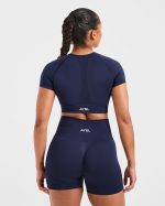 Empower Seamless Crop Top - Navy - Image 2