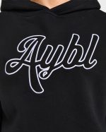 Script Embroidered Oversized Hoodie - Black - Image 5